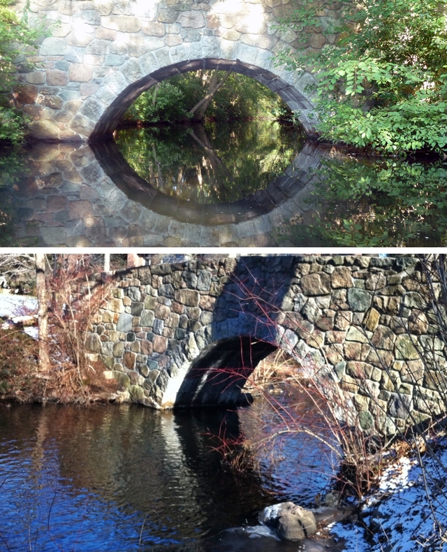The stone bridge, still just as pretty in winter.