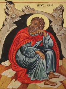 Icon of Elijah at the mouth of the cave (Wikimedia Commons image)
