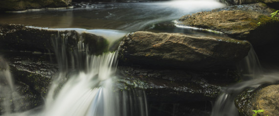 USA, New York City, Central Park, Scenic waterfall