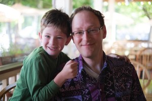 Michael Radwin Noam and Abba at Father's Day brunch